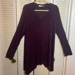 LOGO by Lori Goldstein Deep Purple Long Sleeve
